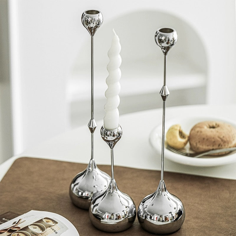 Signature metal candle holder Set Silver