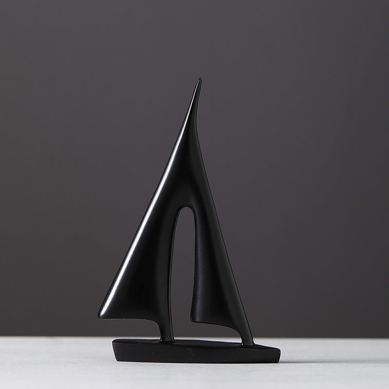 Minimalist Sailboat Statue Black - Miss One