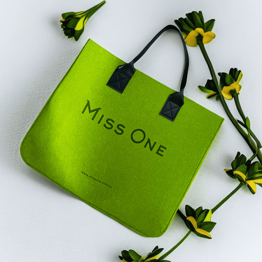 Miss One Premium Felt Logo Tote Bag Fresh Green - Miss One