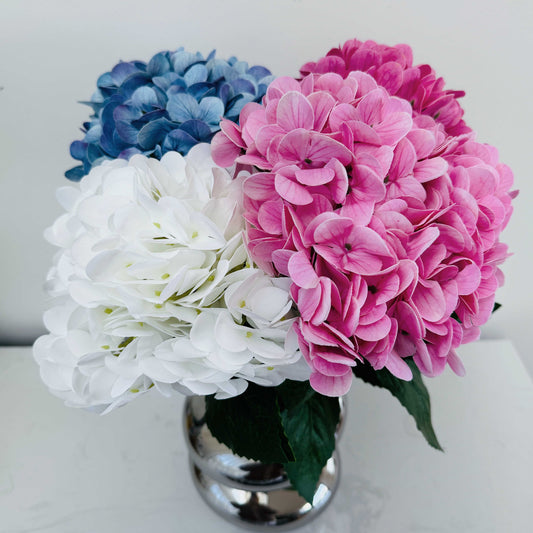 Elegant Artificial 5 Head Hydrangea Bouquet