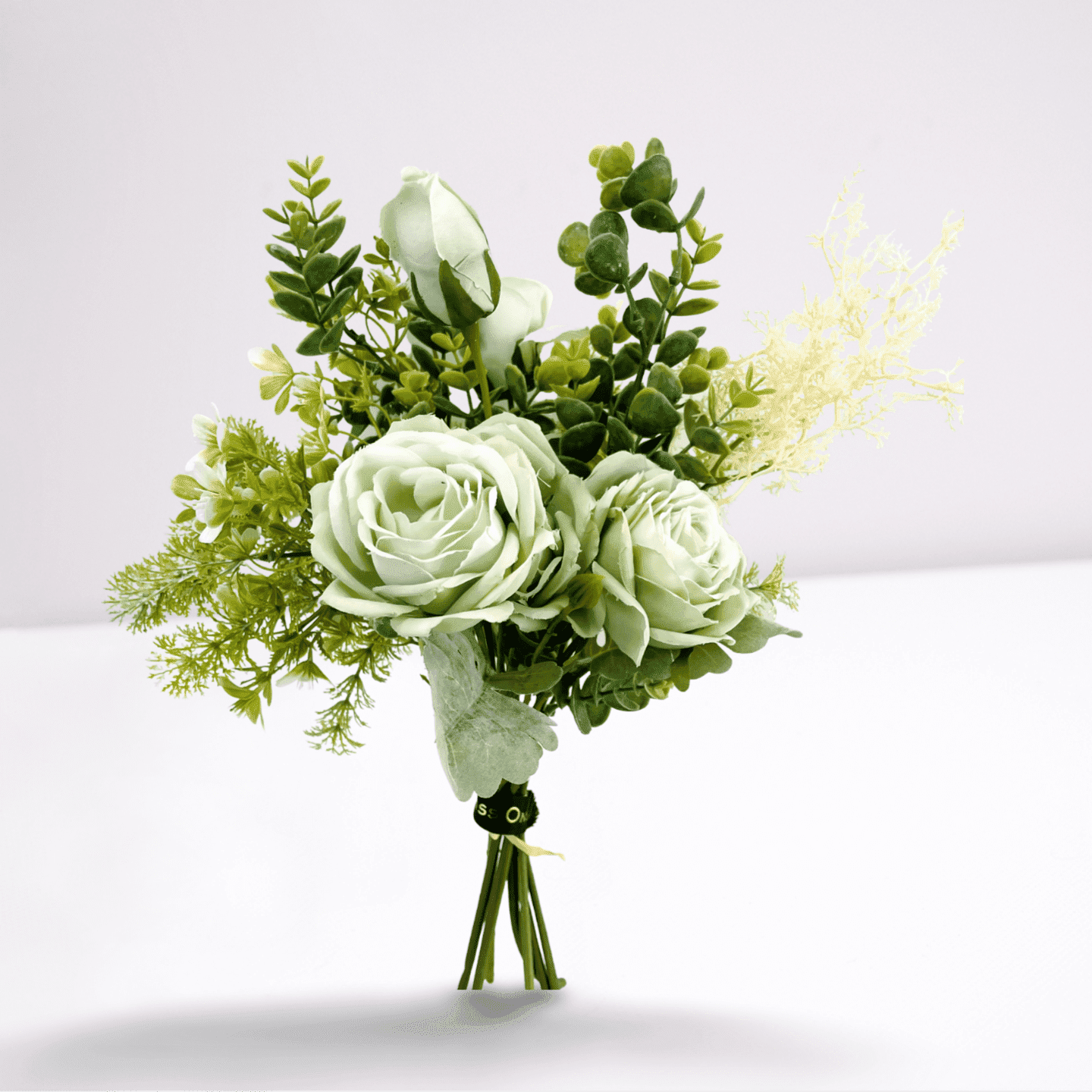 Elegant Artificial Rose Bouquet with Eucalyptus Stems Leaves - Miss One