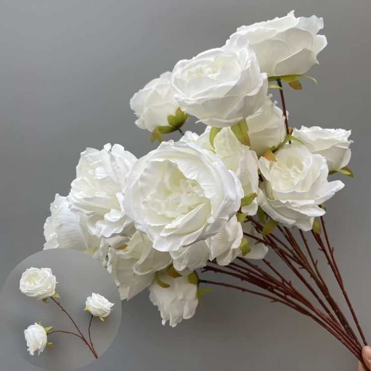 Artificial Elegant 3 Head Soft Petal Rose - Miss One