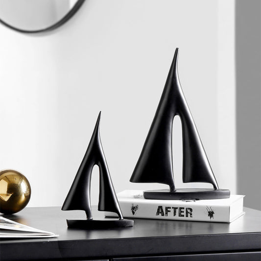 Minimalist Sailboat Statue Black - Miss One