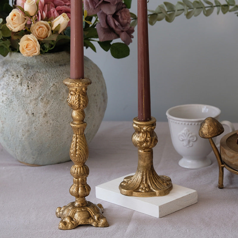 Vintage Elegance Antique Gold Fluted Candle Holder - Miss One