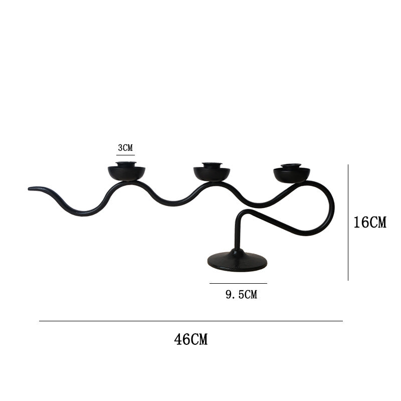Modern Wave Iron Candle Holders - Miss One