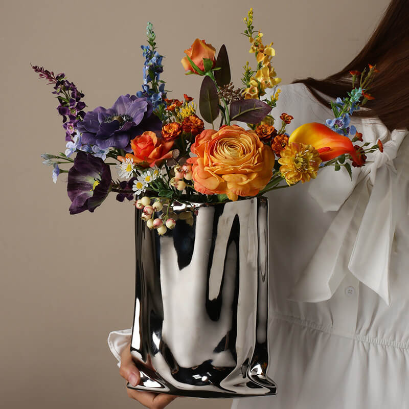 Shoppingbag Ceramic Vase Silver - Miss One