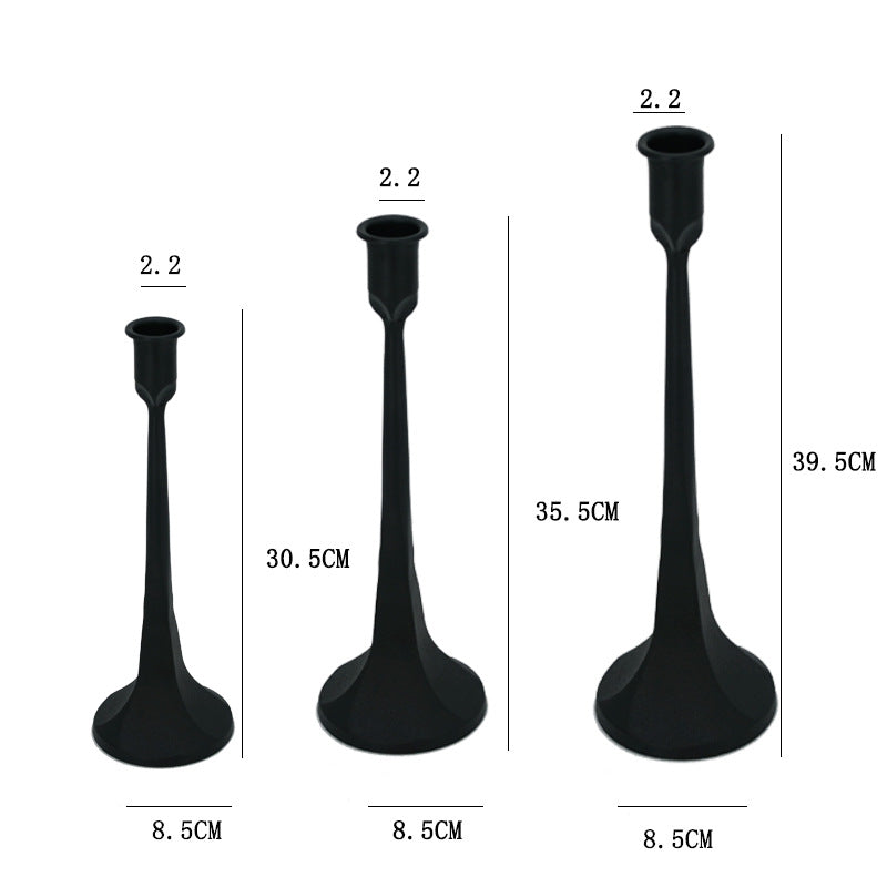 Elegant Iron Taper Candle Holder Set - Miss One