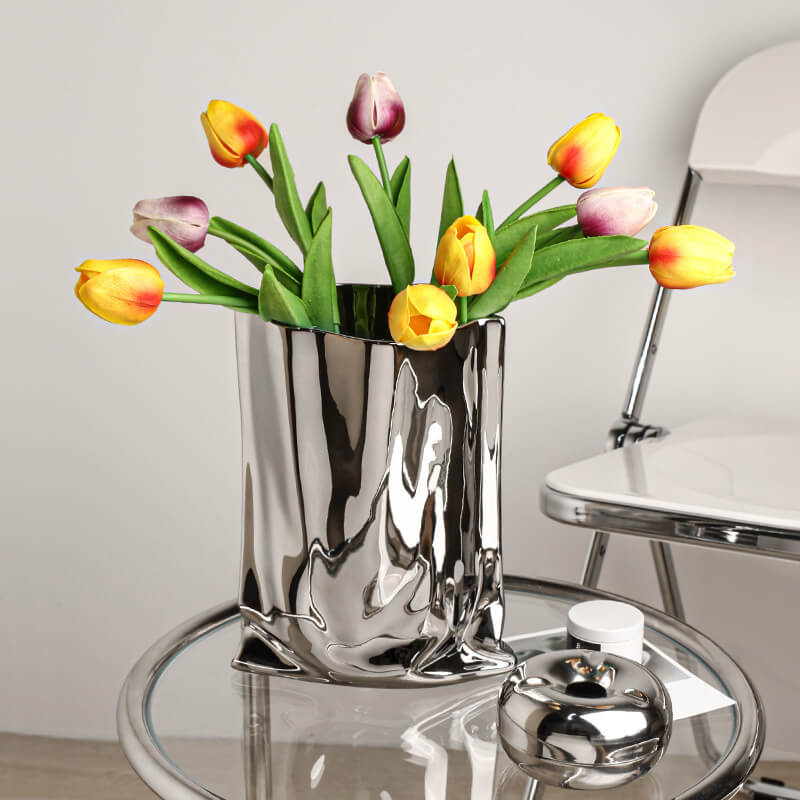 Shoppingbag Ceramic Vase Silver - Miss One