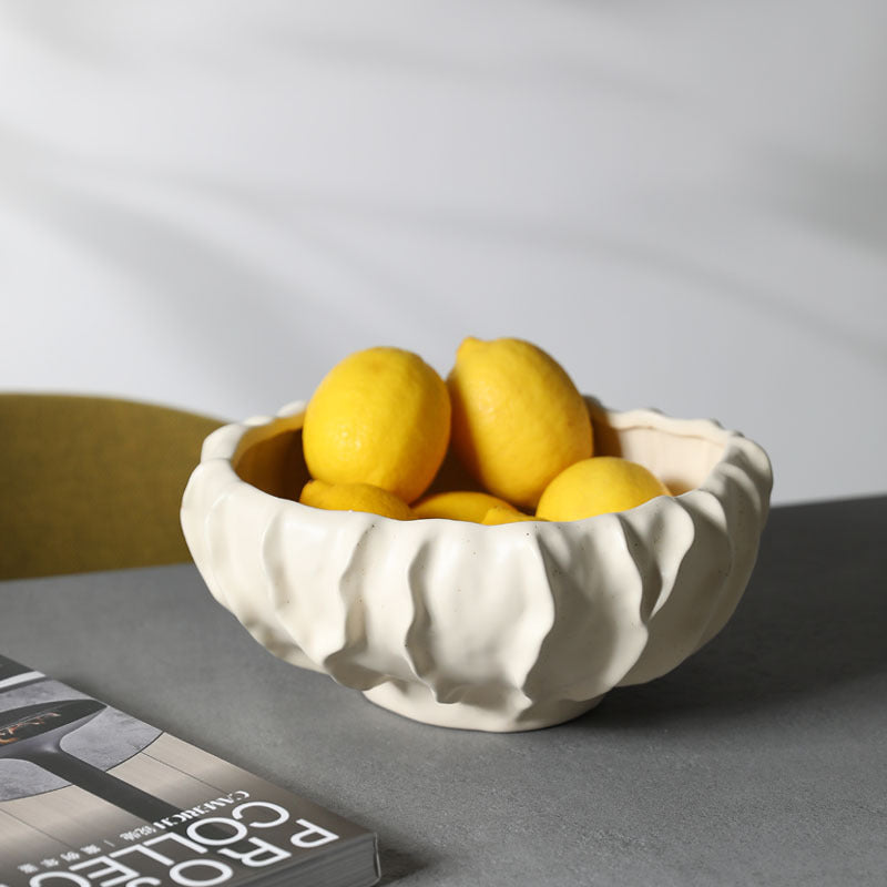 Muse Rippled Ceramic Fruit Bowl - Miss One