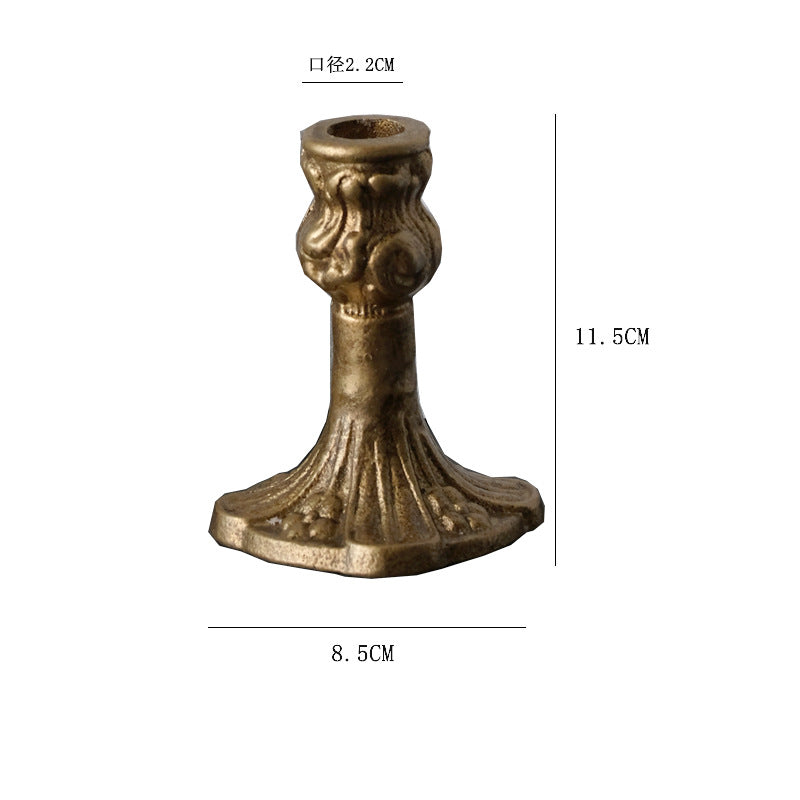 Vintage Elegance Antique Gold Fluted Candle Holder