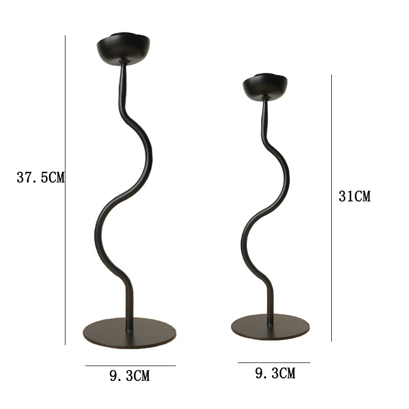 Modern Wave Iron Candle Holders - Miss One