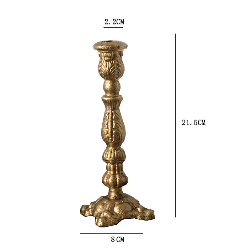 Vintage Elegance Antique Gold Fluted Candle Holder