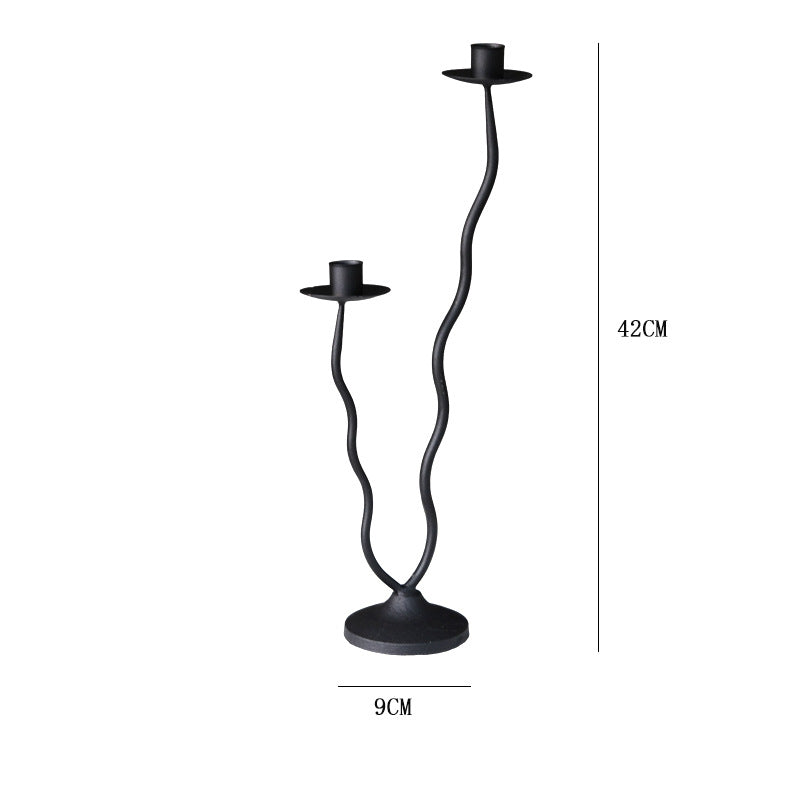 Modern Wave Iron Candle Holders - Miss One