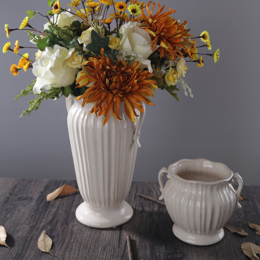 Amphora Hometown Ribbed Ceramic Vase - Miss One