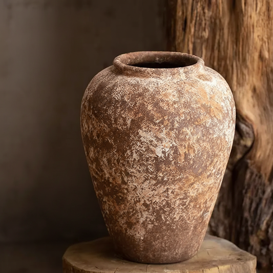 Wabi Sabi Rustic Earth Waist Drum Vase - Miss One