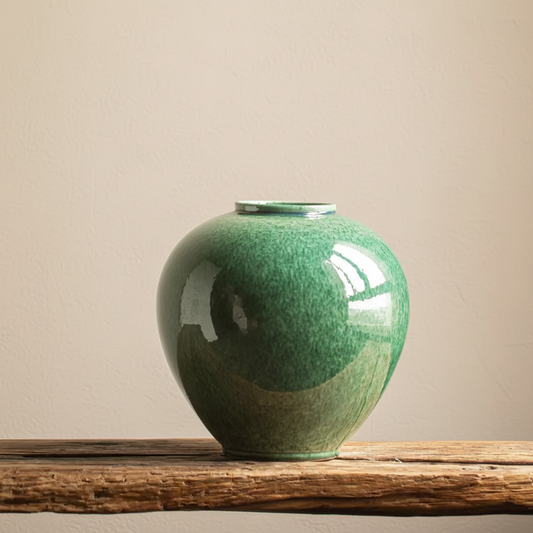 Wabi-Sabi Verdant Glaze Orb Vase - Miss One