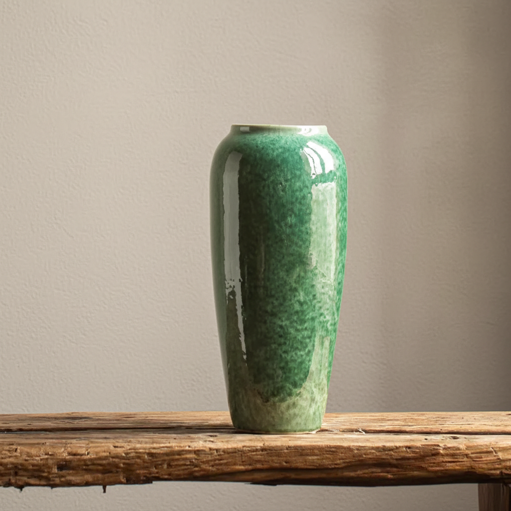 Wabi-Sabi Verdant Glaze Pillar Vase - Miss One