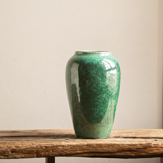 Wabi-Sabi Moss-Glazed Tall Neck Amphora - Miss One