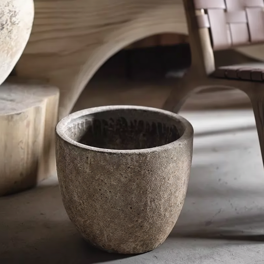 Wabi-Sabi Distressed Clay Round Planter - Miss One
