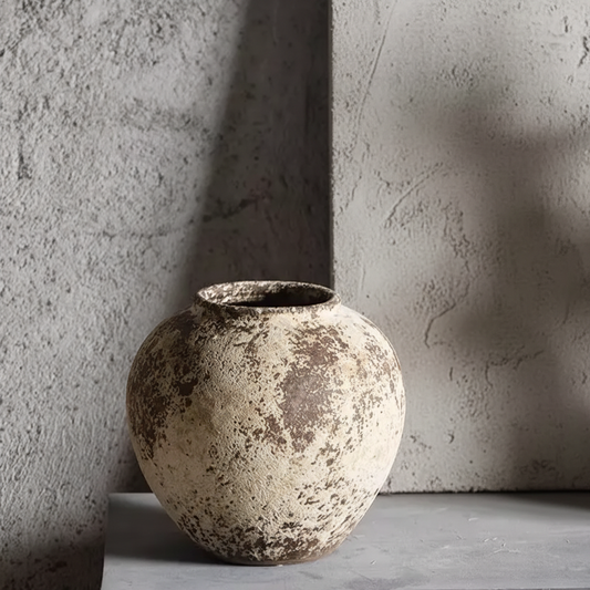 Wabi-Sabi Weathered Clay Amphora Vase - Miss One