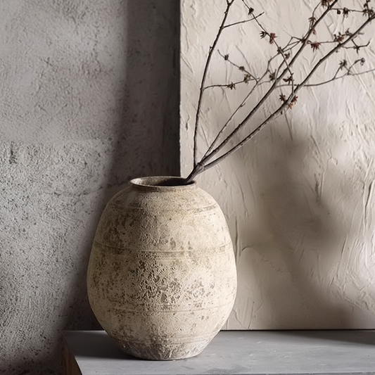 Wabi-Sabi Textured Lineage Urn Vase