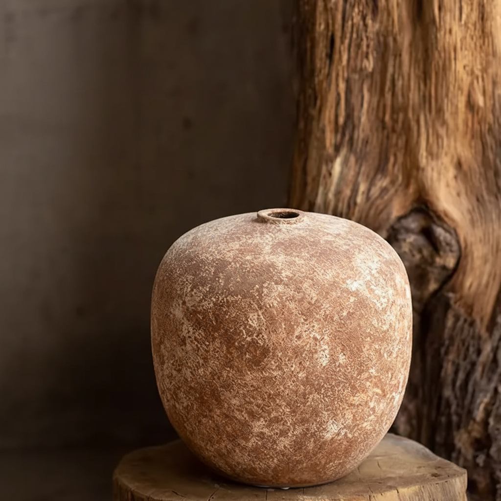 Wabi-Sabi Earthy Terracotta Globe Bud Vase - Miss One