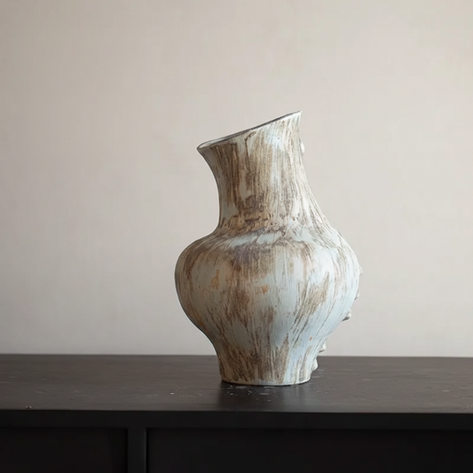 Wabi-Sabi Distressed Azure Tall Neck Vase - Miss One