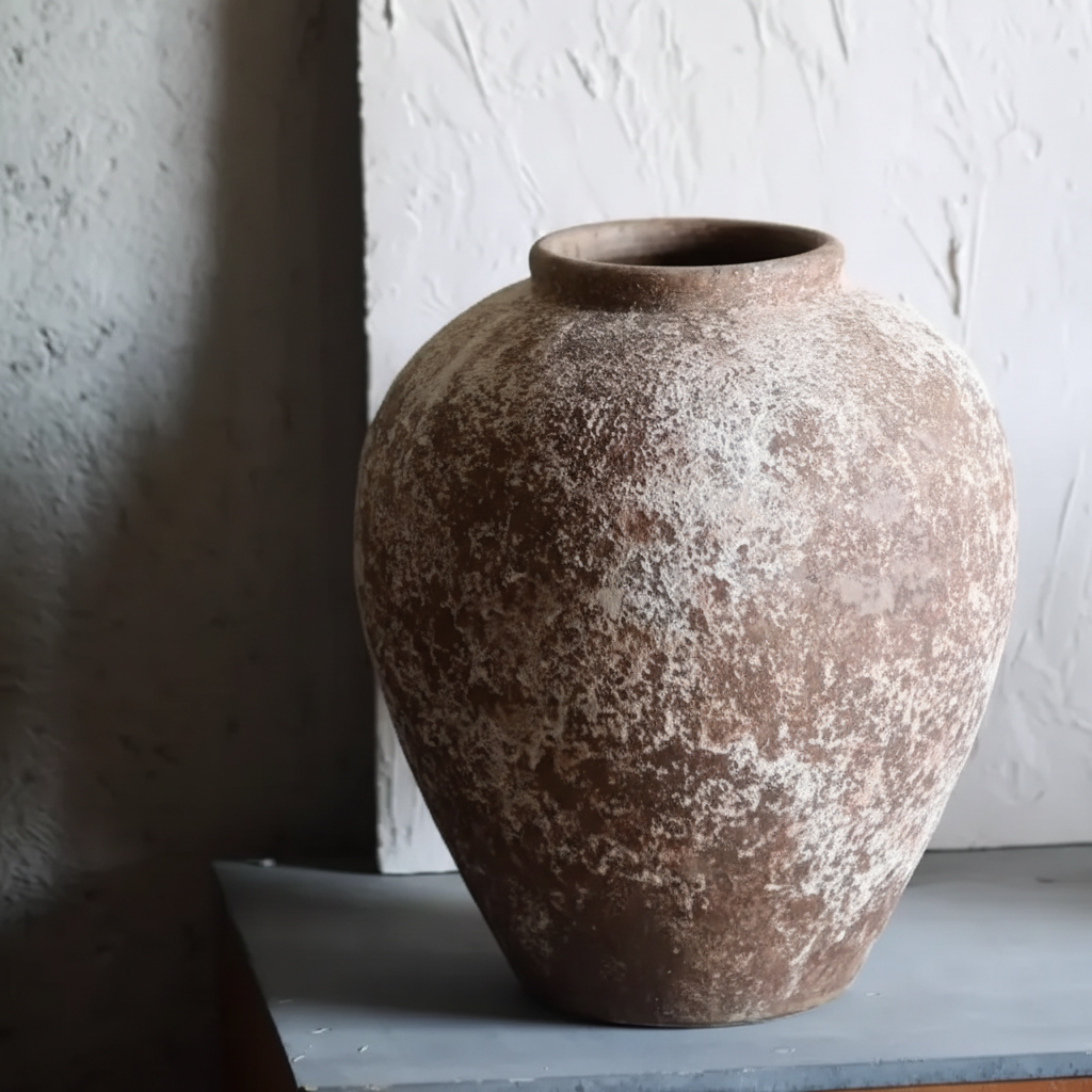 Wabi-Sabi Antique Garlic Mottled Ceramic Urn - Miss One