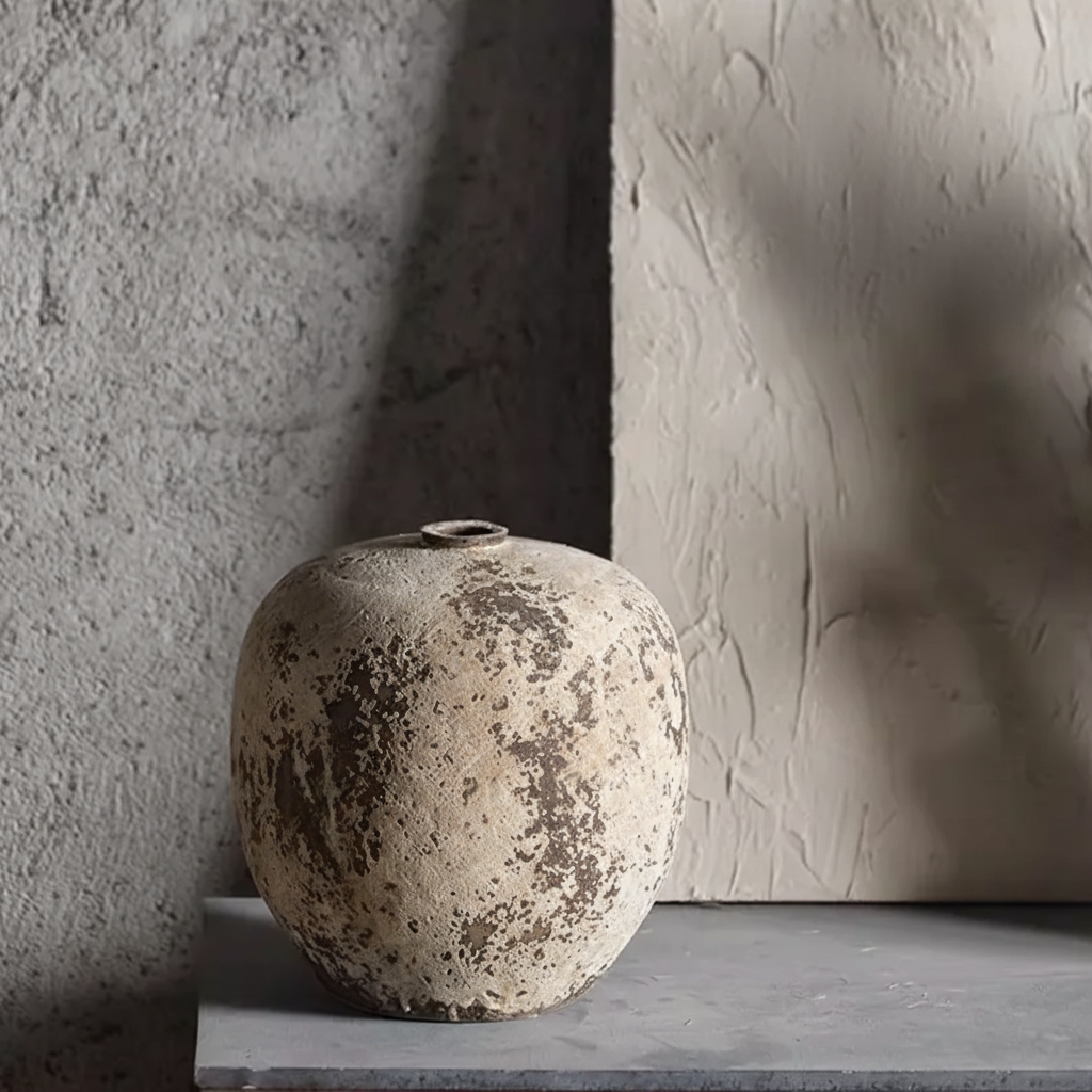 Wabi-Sabi Weathered Clay Garlic Bud Vase - Miss One