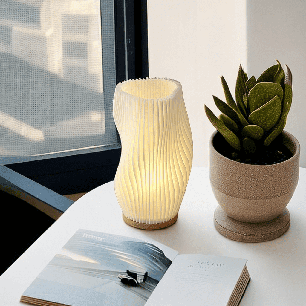 Wave 3D Printed Table Lamp - Miss One