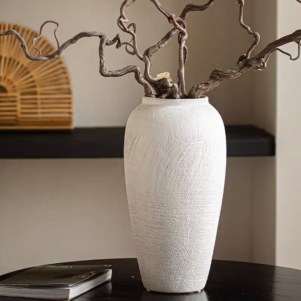 Wabi-Sabi Textured Stone Urn Vase - Miss One