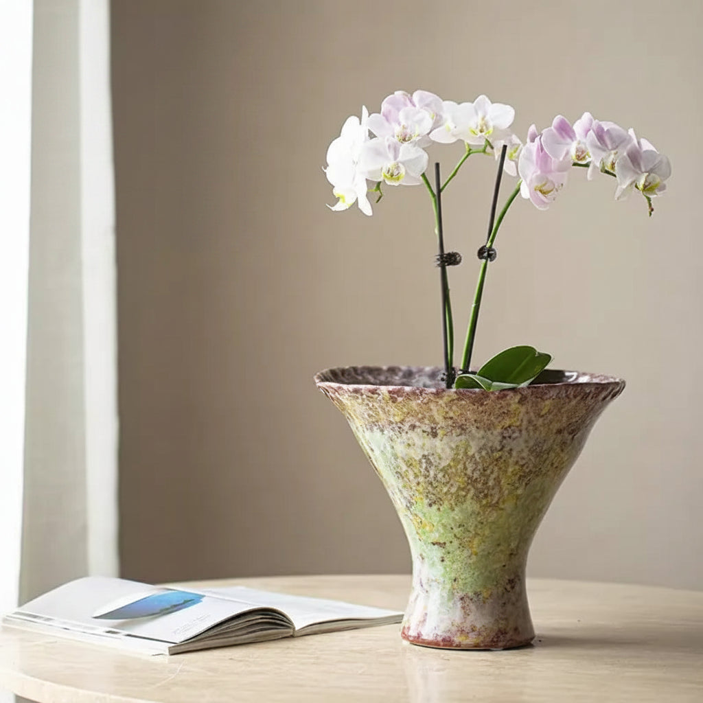 Wabi-Sabi Rustic Earth Glaze Flared Planter - Miss One