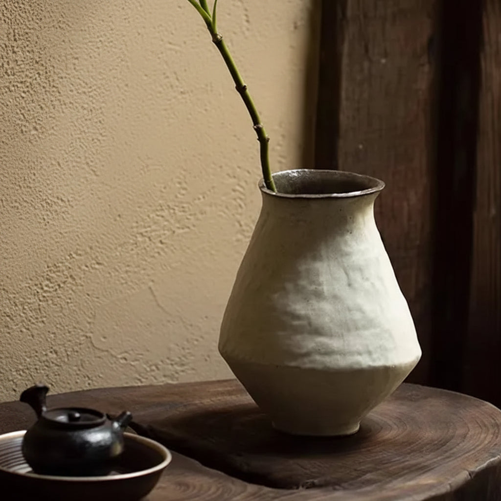 Wabi-Sabi Handcrafted Cream Tapered Bud Vase - Miss One