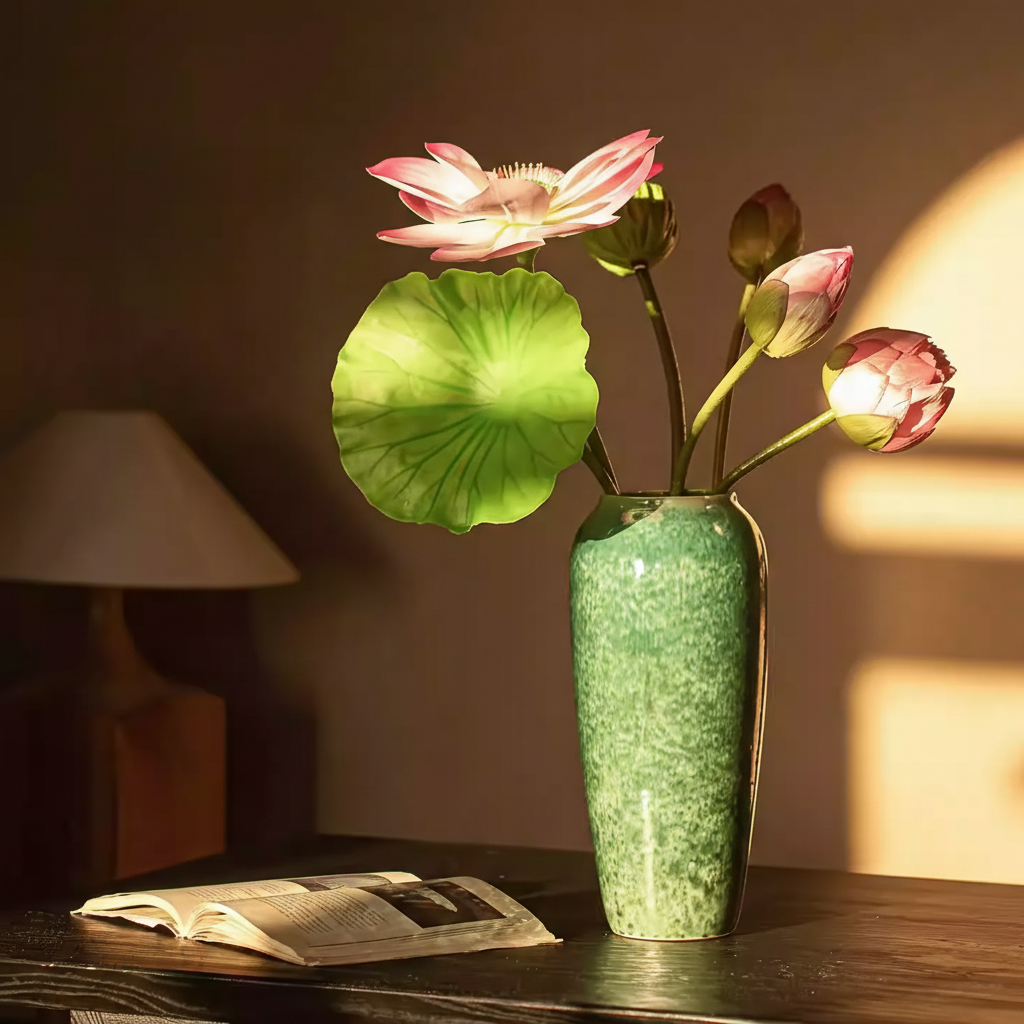 Wabi-Sabi Verdant Glaze Pillar Vase - Miss One