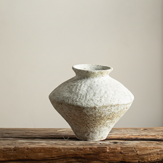 Wabi-Sabi Textured Snowflake Broad-Shouldered Urn - Miss One