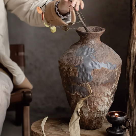 Wabi-Sabi Mottled Earth Tall Tapered Urn - Miss One