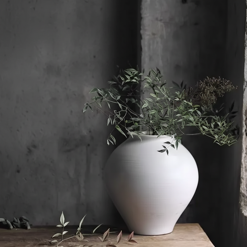 Wabi-Sabi White Tea Glaze Monumental Urn Vase - Miss One