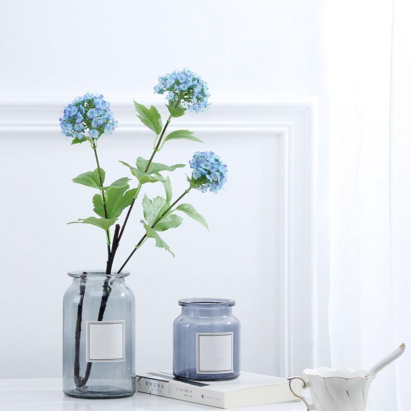 Artificial Flora 3 Head Hydrangea Stem Blue - Miss One