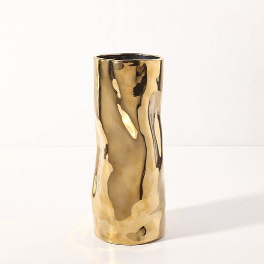 Ripple Ceramic Vase Slim Gold - Miss One