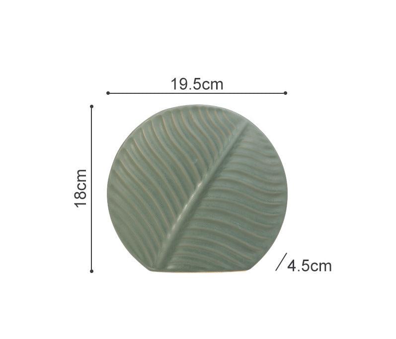 Palmleaf Round Ceramic Vase Basil Small - Miss One