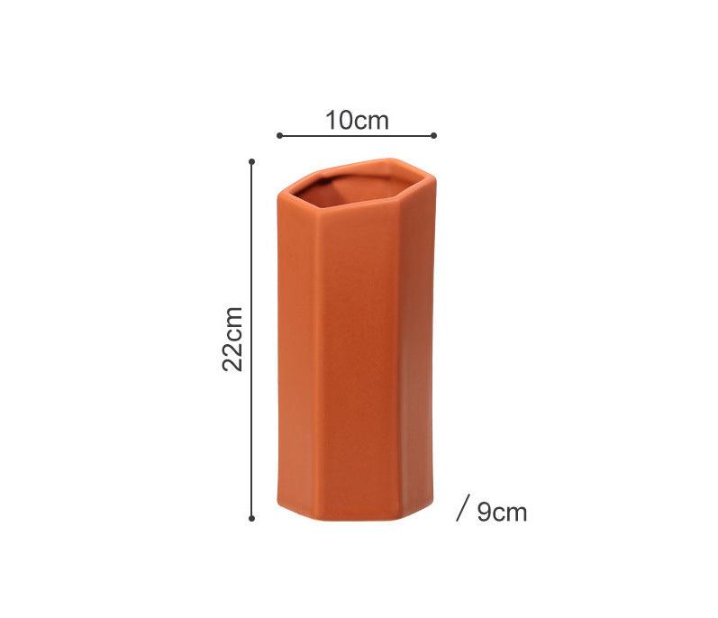 Muse Hexa ceramic Vase Orange medium - Miss One