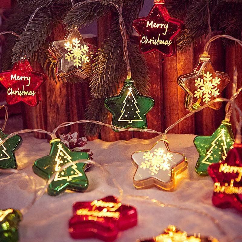 Star Shape Led Christmas Lights Bauble Ornament 20 piece - Miss One