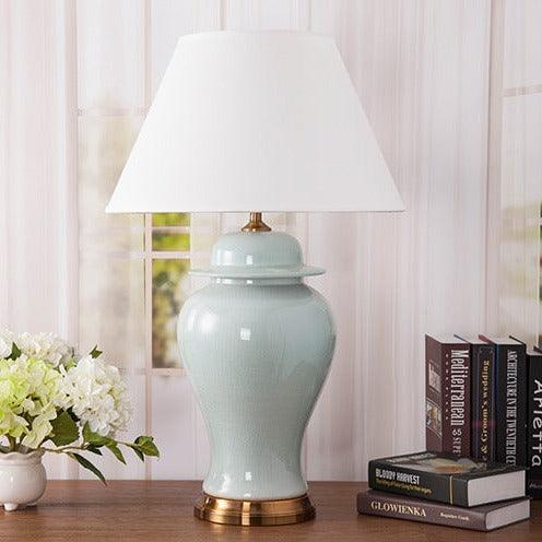 Classic Hometown Ceramic Table Lamp Ginger Jar Aqua - Miss One