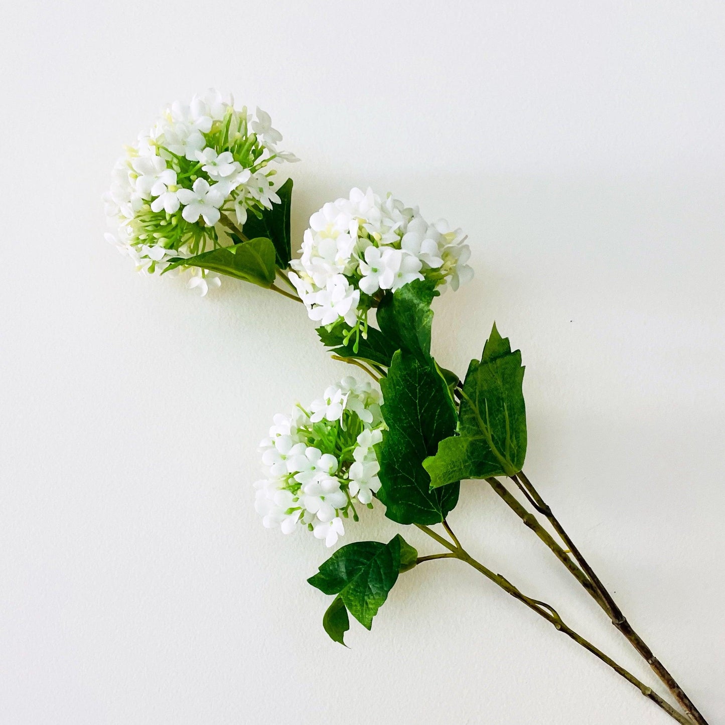 Artificial Flora 3 Head Hydrangea Stem White - Miss One