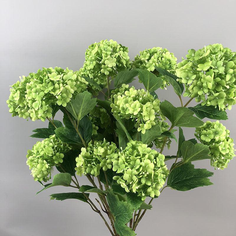 Artificial Flora 3 Head Hydrangea Stem Green - Miss One