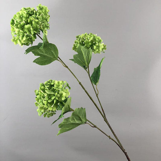 Artificial Flora 3 Head Hydrangea Stem Green - Miss One