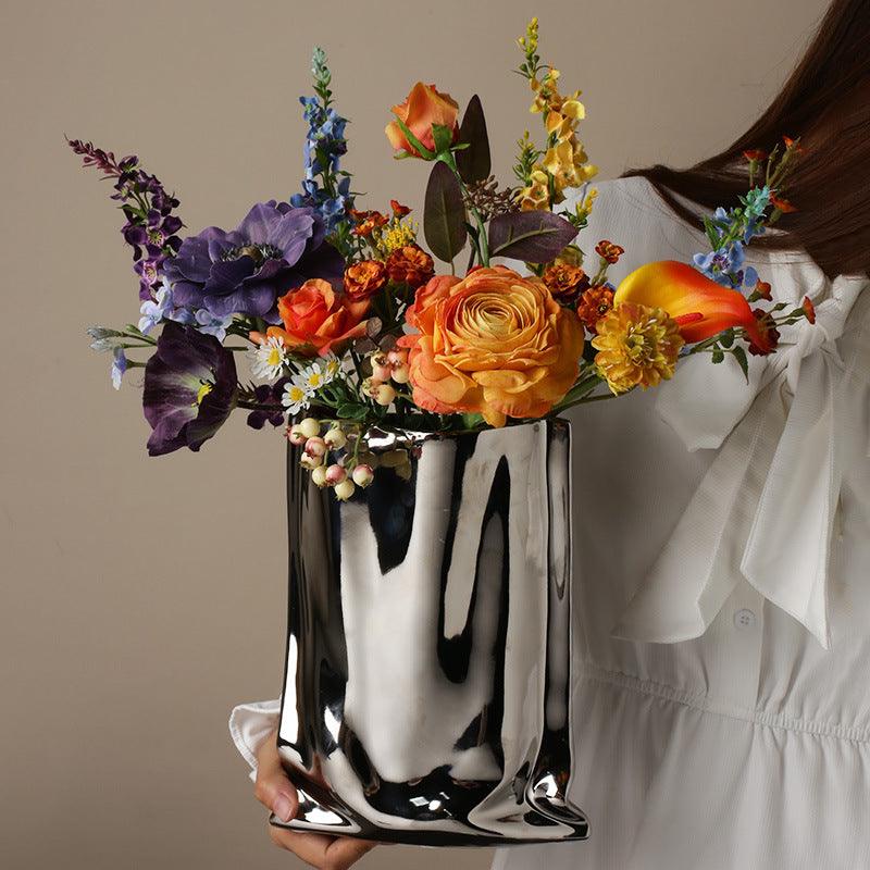 Shoppingbag Ceramic Vase Silver - Miss One