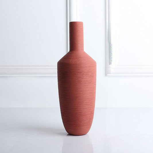 Luna Ribbed Ceramic Vase Amber Tall - Miss One