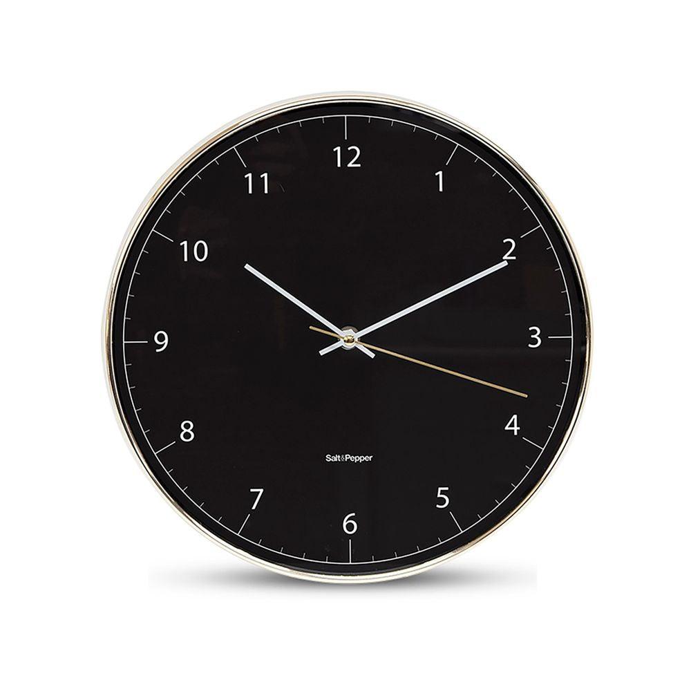 Salt&Pepper Blair Wall Clock Black with Gold Frame 31CM 51644 - Miss One