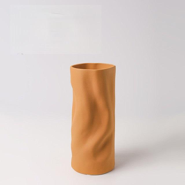 Ripple Ceramic Vase Slim Orange - Miss One